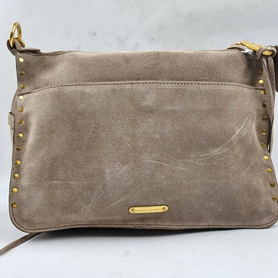 Rebecca Minkoff Darren Signature Leather Shoulder Bag Womens Small Clay Zippered