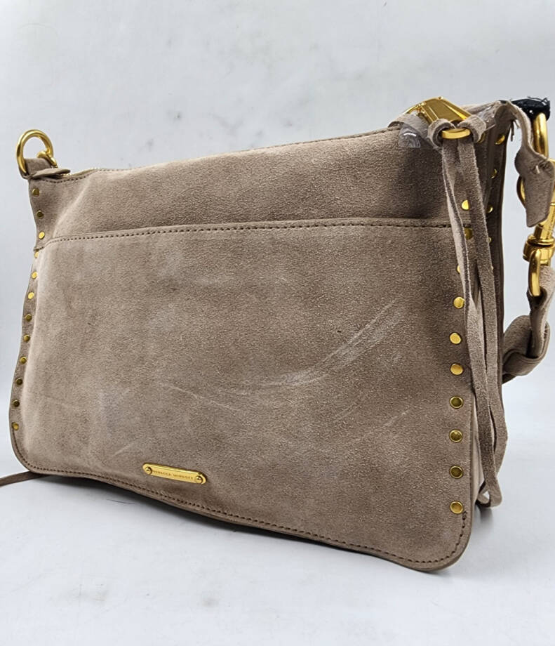 Rebecca Minkoff Darren Signature Leather Shoulder Bag Womens Small Clay Zippered