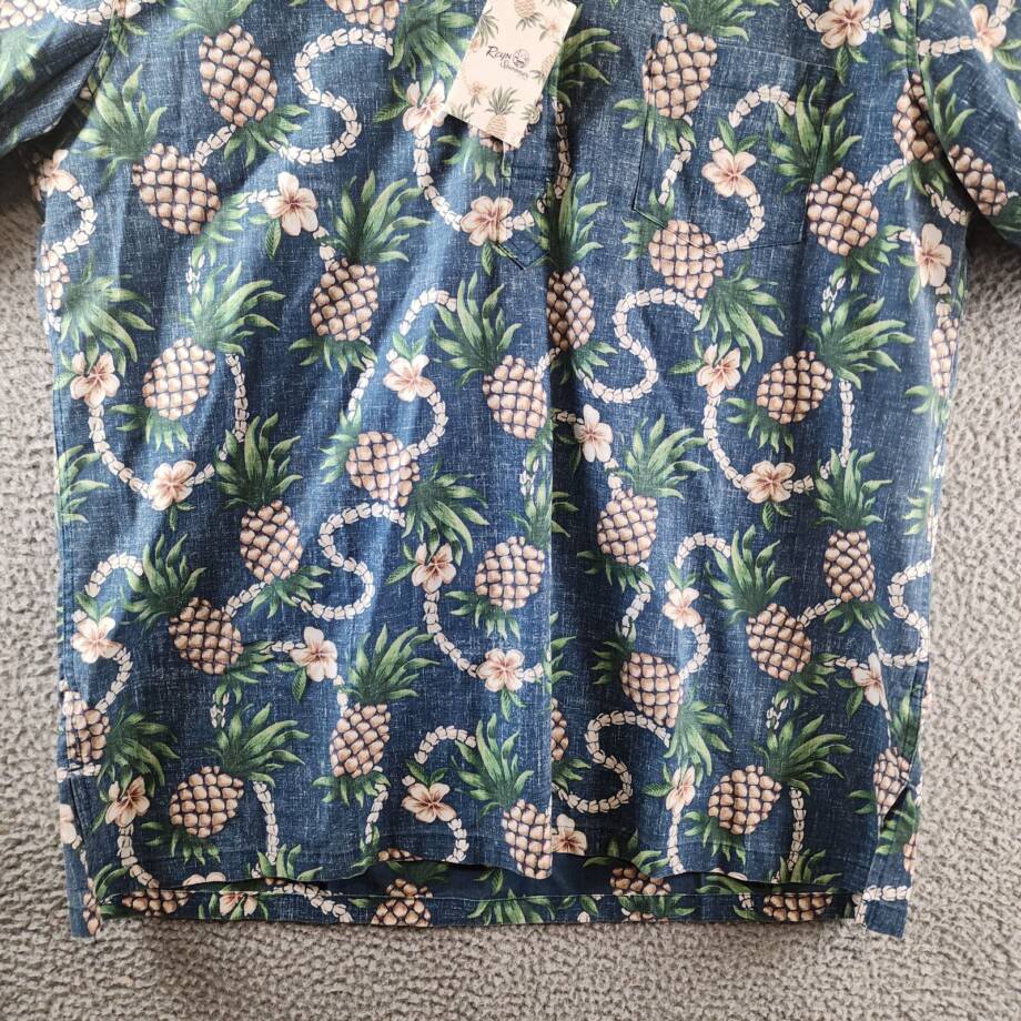 Reyn Spooner Pining for You Button Down Shirt Men's XL Real Teal Multi Printed +