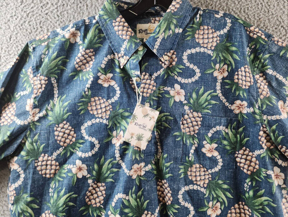 Reyn Spooner Pining for You Button Down Shirt Men's XL Real Teal Multi Printed +