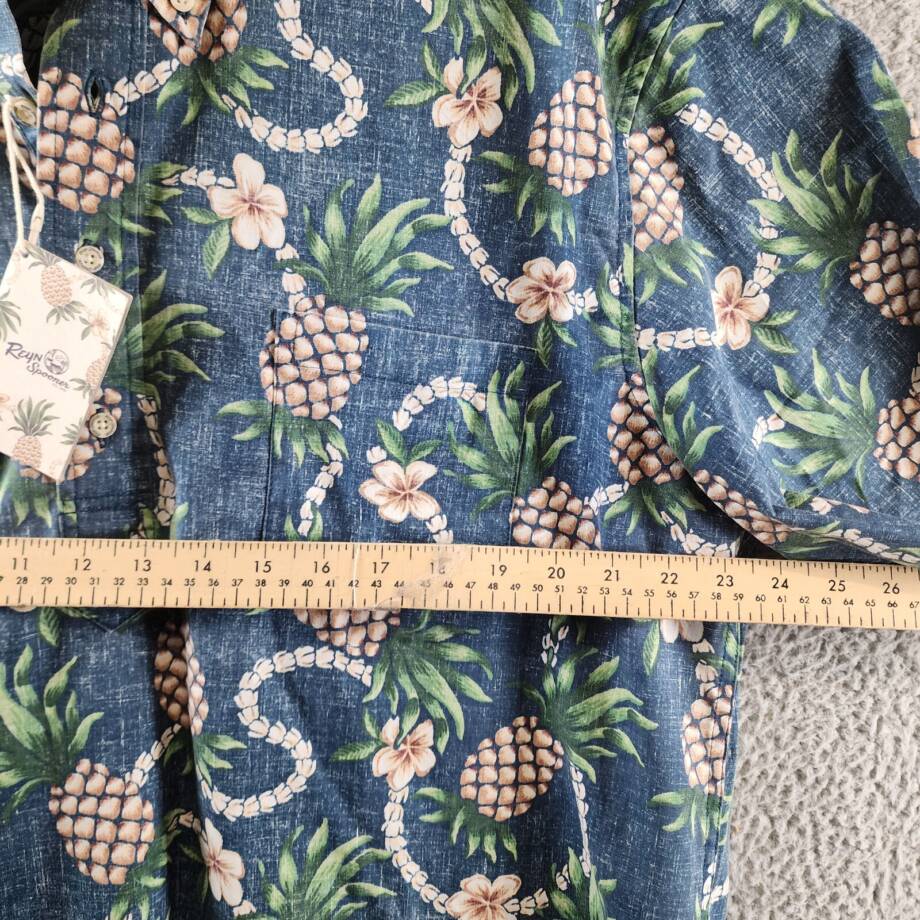 Reyn Spooner Pining for You Button Down Shirt Men's XL Real Teal Multi Printed +
