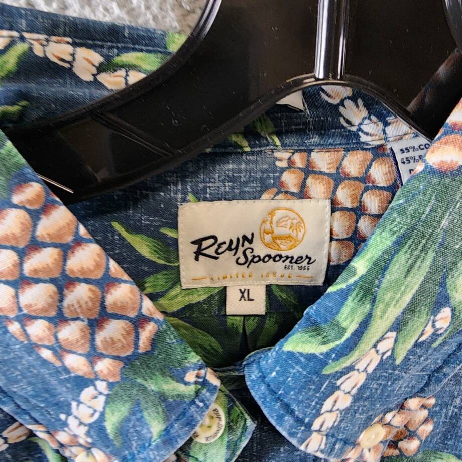 Reyn Spooner Pining for You Button Down Shirt Men's XL Real Teal Multi Printed +