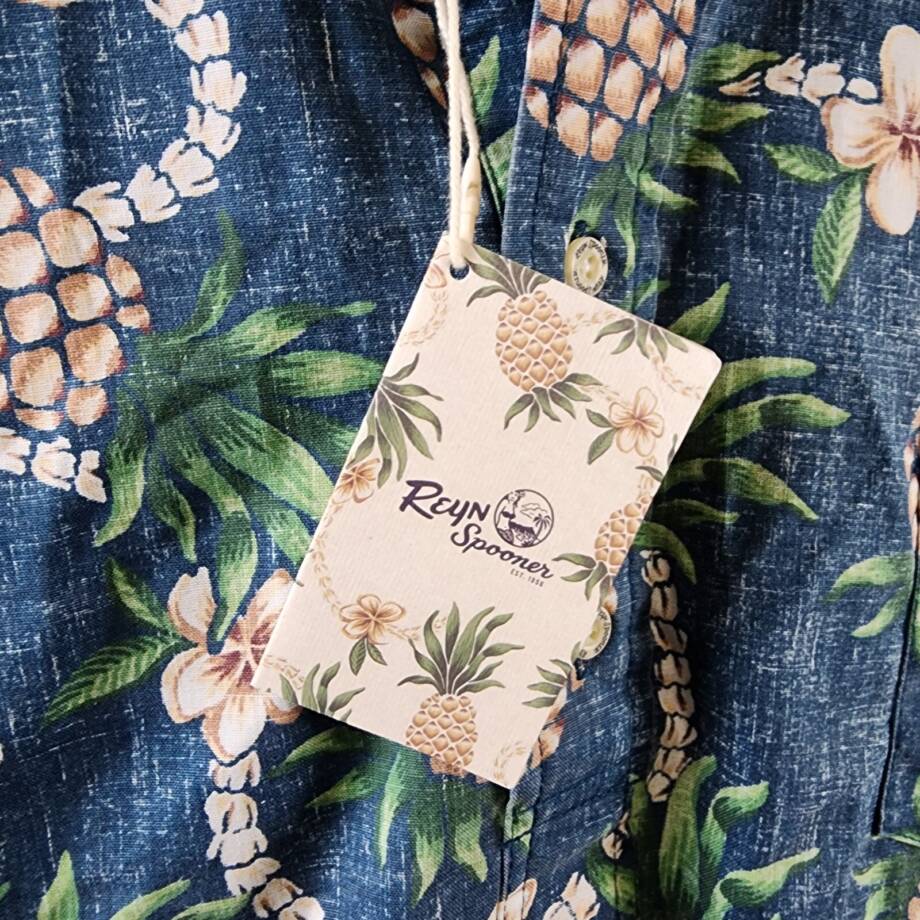 Reyn Spooner Pining for You Button Down Shirt Men's XL Real Teal Multi Printed +