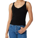 Joie Yafa Sleeveless Knit Sweater Women's S Caviar Ribbed V-Neck Pullover Style