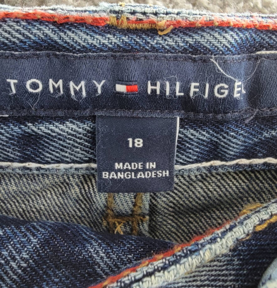 Tommy Hilfiger Loose Carpenter Denim Jeans Big Boys 18 Well Worn Zip/Button