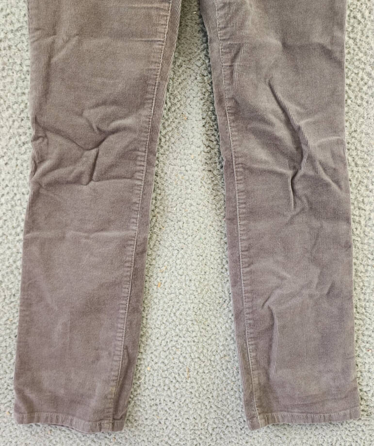 Talbots Stretch Corduroy Straight Leg Pants Petites 0P Gray Zip Button Closure