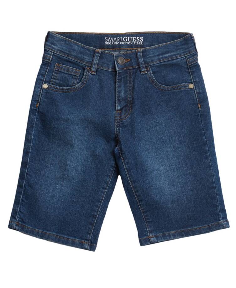Guess Stretch Denim 5 Pocket Jean Short Big Boys 18 Middle Blue Wash Mid Rise