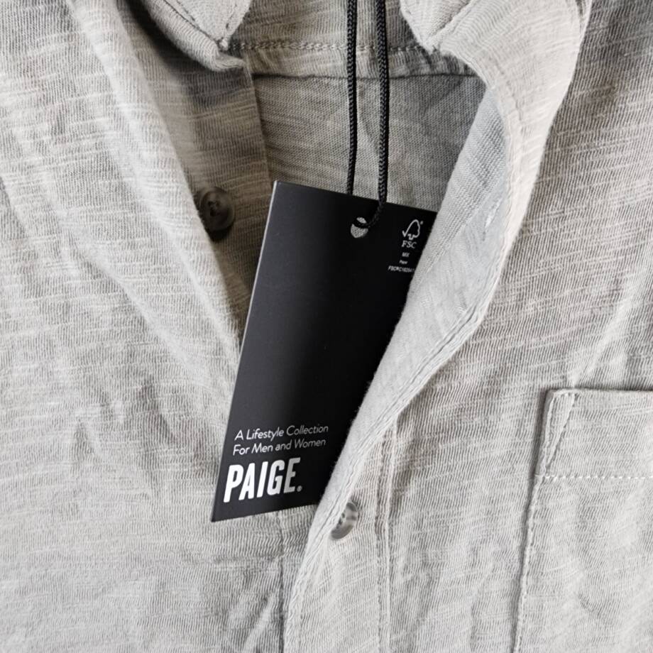 PAIGE Brayden Regular Fit Button Short Sleeve Shirt Men's S Summer Rain Pullover