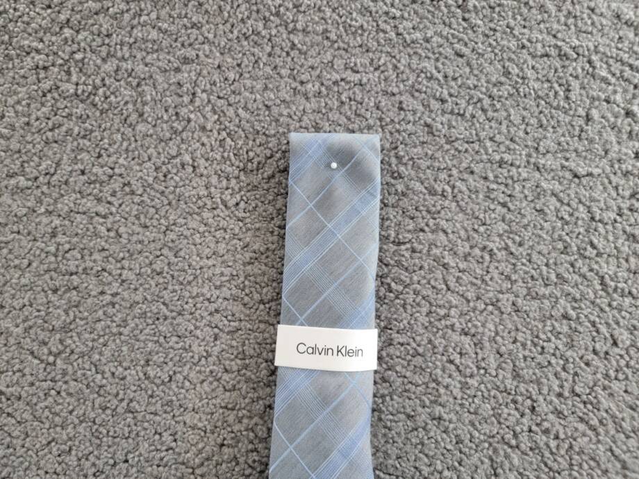 Calvin Klein Silk-Linen Blend Seasonal Plaid Tie Men's One Size Light Blue