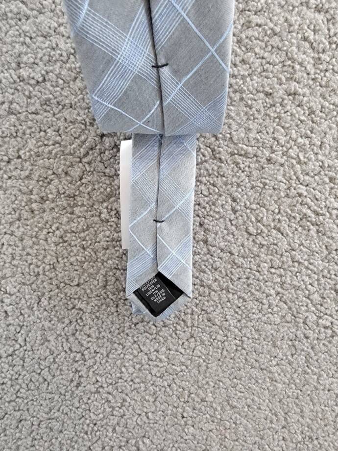 Calvin Klein Silk-Linen Blend Seasonal Plaid Tie Men's One Size Light Blue
