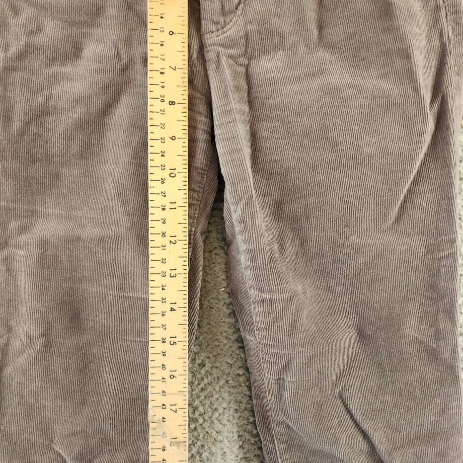 Talbots Stretch Corduroy Straight Leg Pants Petites 0P Gray Zip Button Closure
