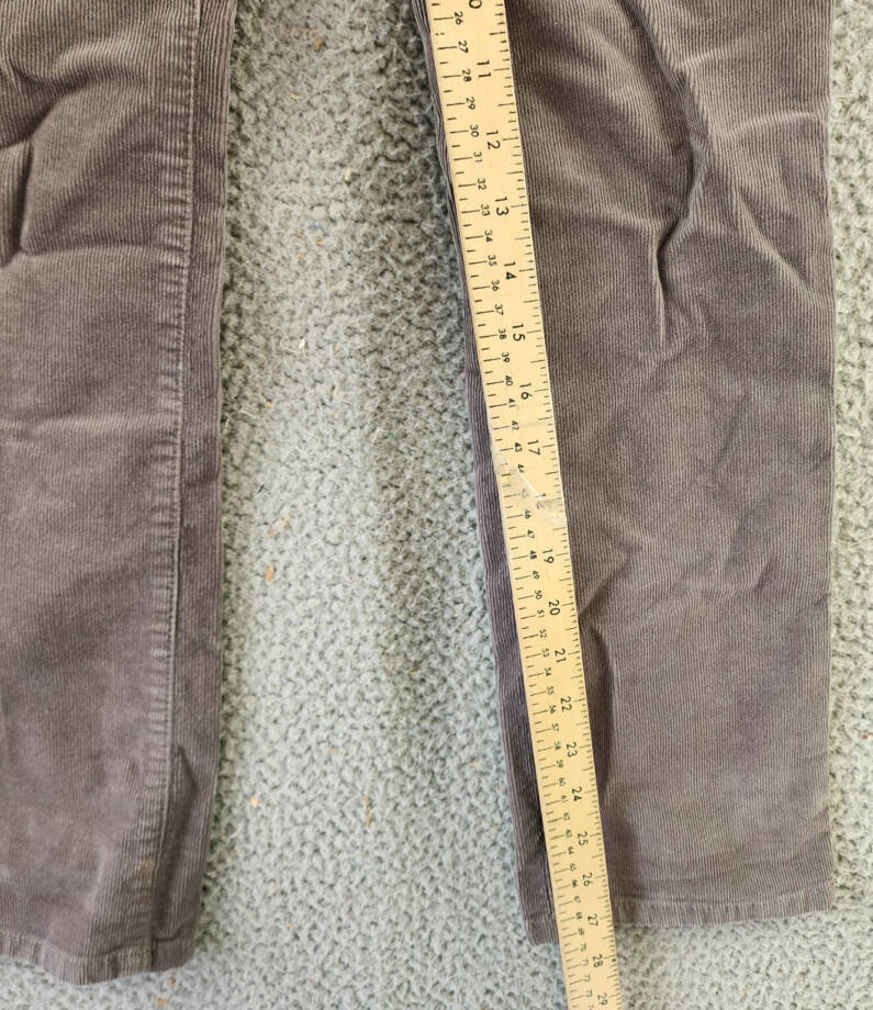 Talbots Stretch Corduroy Straight Leg Pants Petites 0P Gray Zip Button Closure