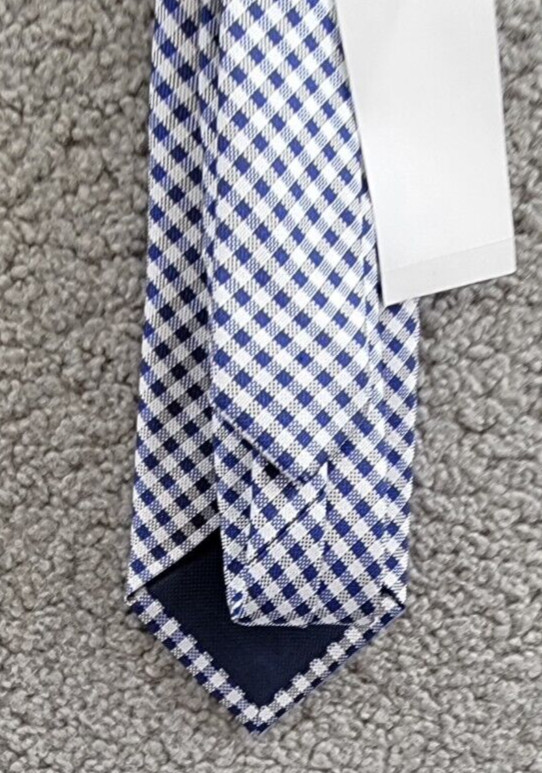 Tommy Hilfiger Oxford Tie Men's One Size Navy Pointed Style Gingham Pattern