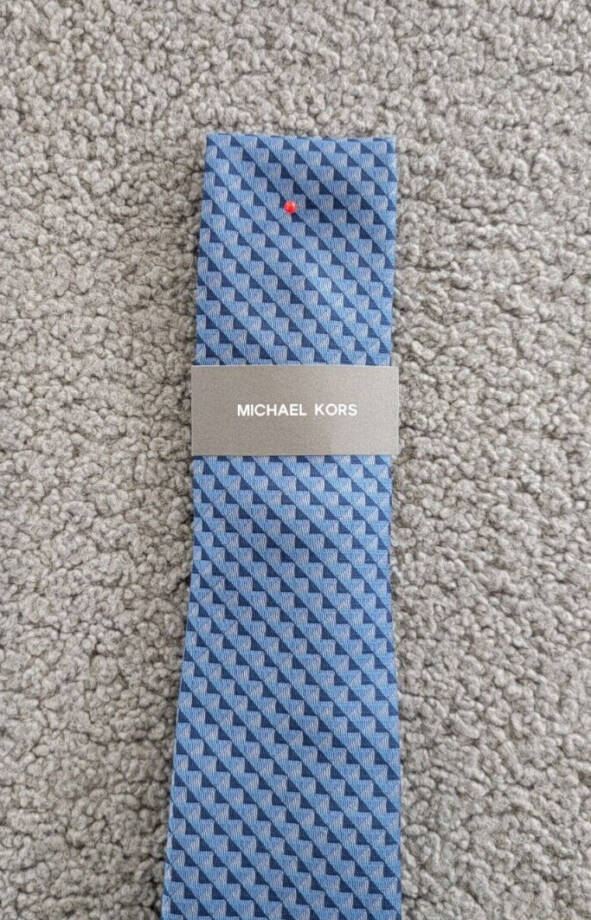 Michael Kors Nassau Geo-Print Tie Men's One Size Navy Classic Design Pointed