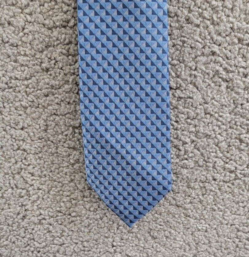 Michael Kors Nassau Geo-Print Tie Men's One Size Navy Classic Design Pointed
