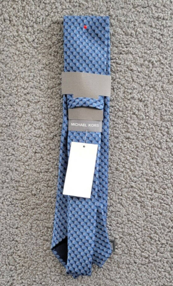 Michael Kors Nassau Geo-Print Tie Men's One Size Navy Classic Design Pointed