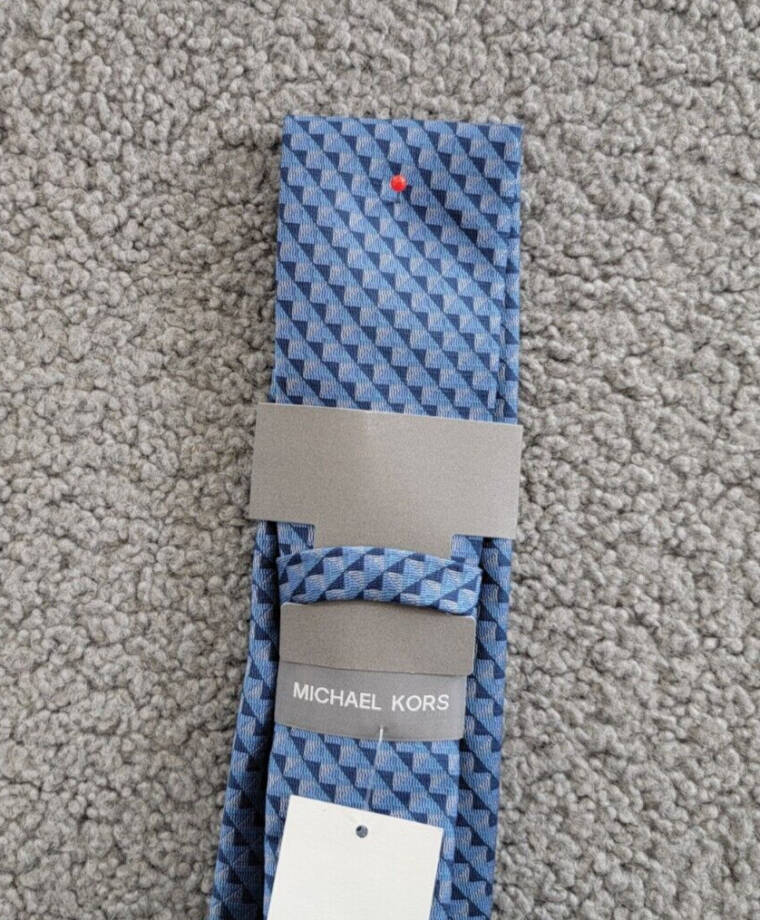 Michael Kors Nassau Geo-Print Tie Men's One Size Navy Classic Design Pointed