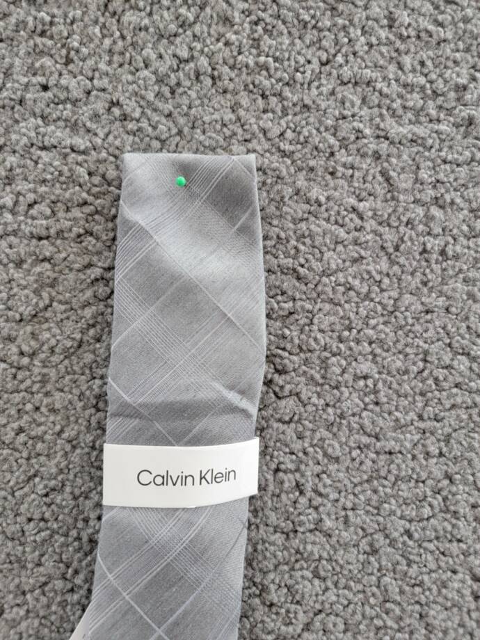 Calvin Klein Linen-Silk Blend Seasonal Plaid Tie Men's One Size Gray Adjustable