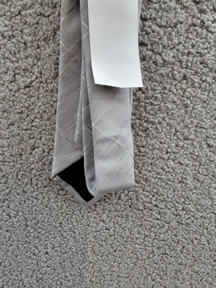 Calvin Klein Linen-Silk Blend Seasonal Plaid Tie Men's One Size Gray Adjustable