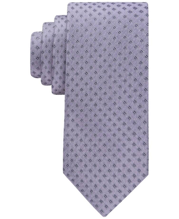Calvin Klein Silk Blend Micro-Square Neat Tie Men's Lilac Adjustable