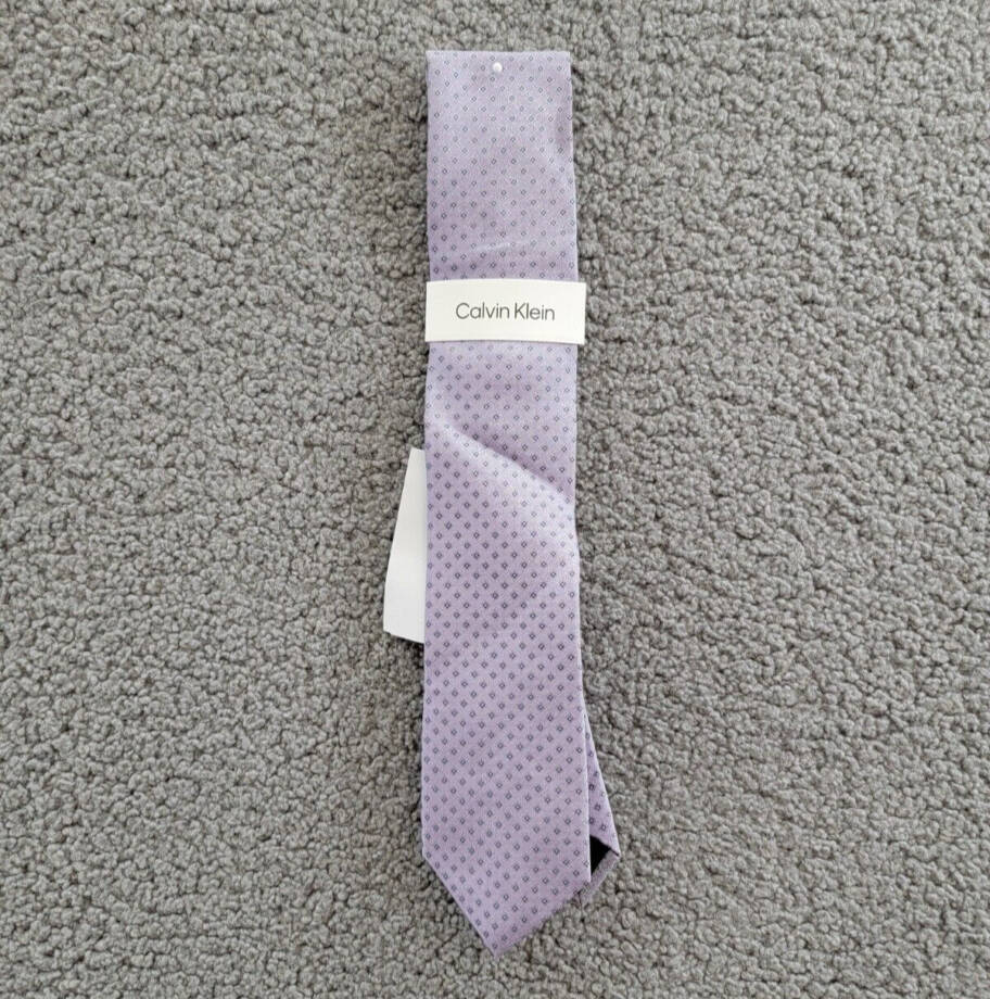 Calvin Klein Silk Blend Micro-Square Neat Tie Men's Lilac Adjustable