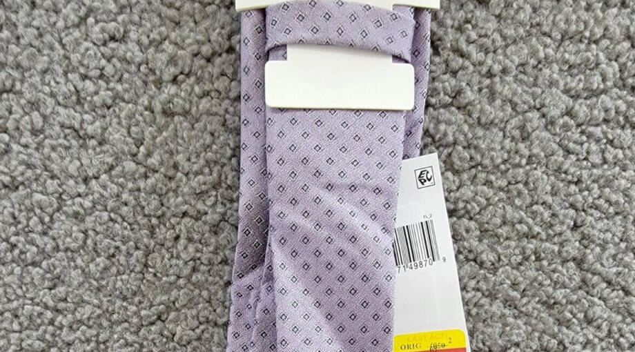 Calvin Klein Silk Blend Micro-Square Neat Tie Men's Lilac Adjustable