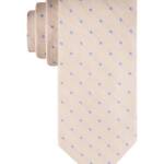 Tommy Hilfiger Linen-Silk Blend Linen Dot Tie Men's One Size Taupe Adjustable