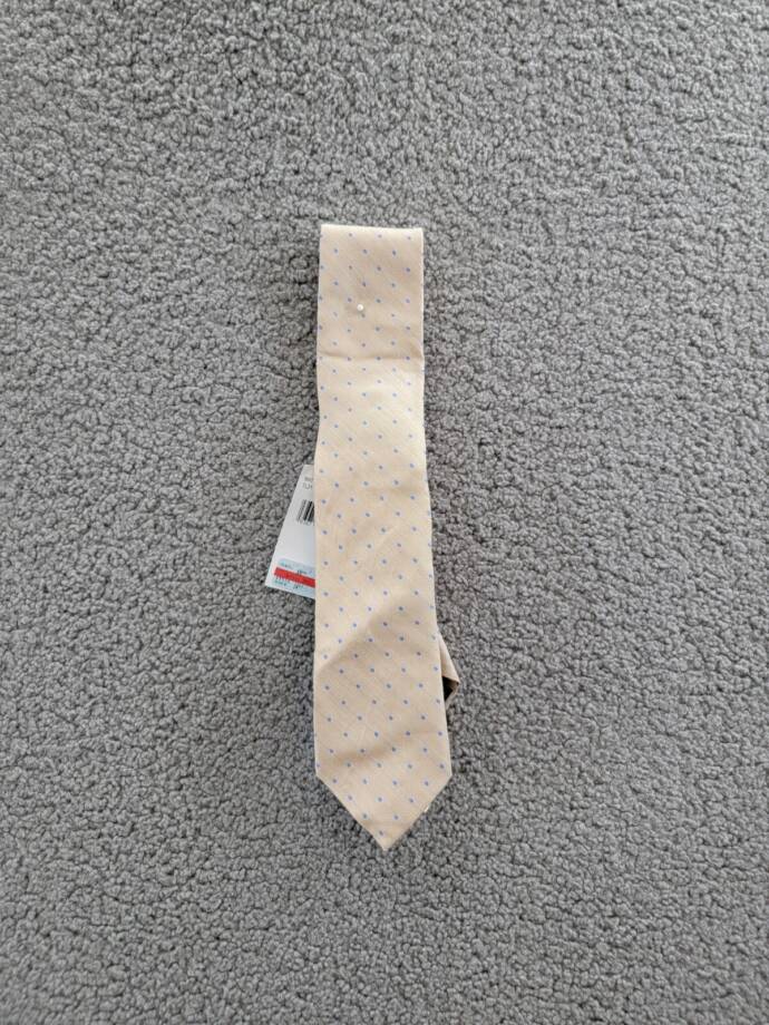 Tommy Hilfiger Linen-Silk Blend Linen Dot Tie Men's One Size Taupe Adjustable