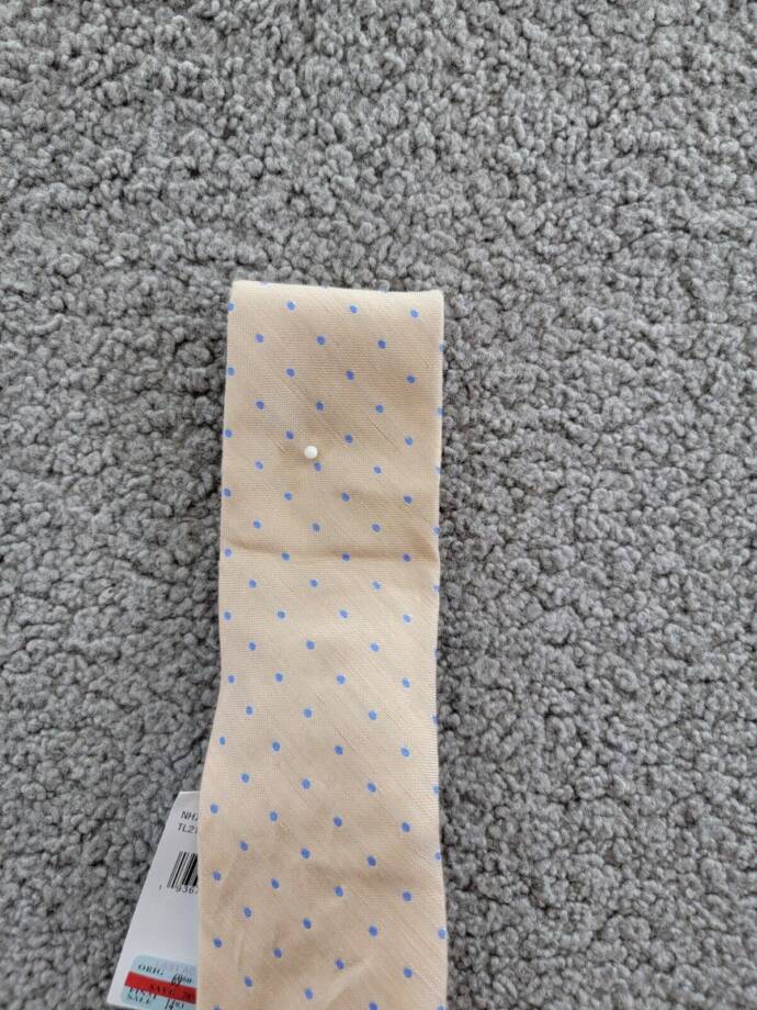 Tommy Hilfiger Linen-Silk Blend Linen Dot Tie Men's One Size Taupe Adjustable