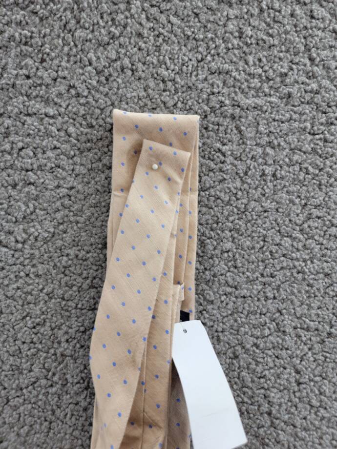 Tommy Hilfiger Linen-Silk Blend Linen Dot Tie Men's One Size Taupe Adjustable