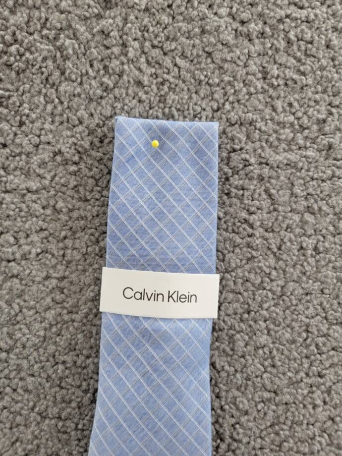 Calvin Klein Silk Blend Heather Grid Tie Men's One Size Light Blue Adjustable