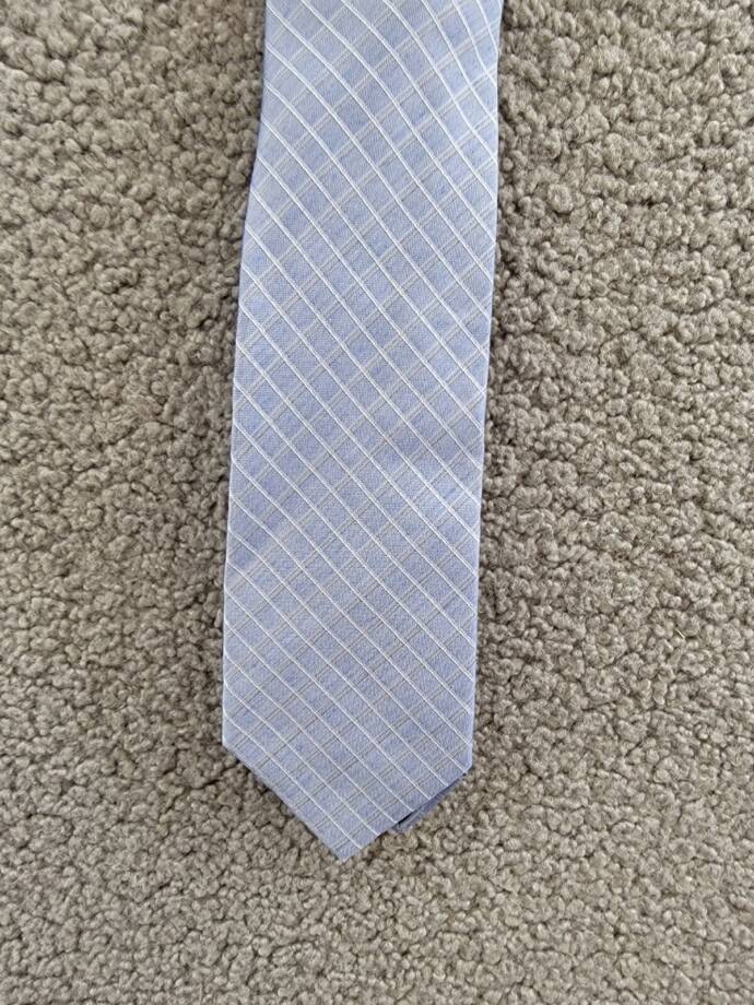 Calvin Klein Silk Blend Heather Grid Tie Men's One Size Light Blue Adjustable