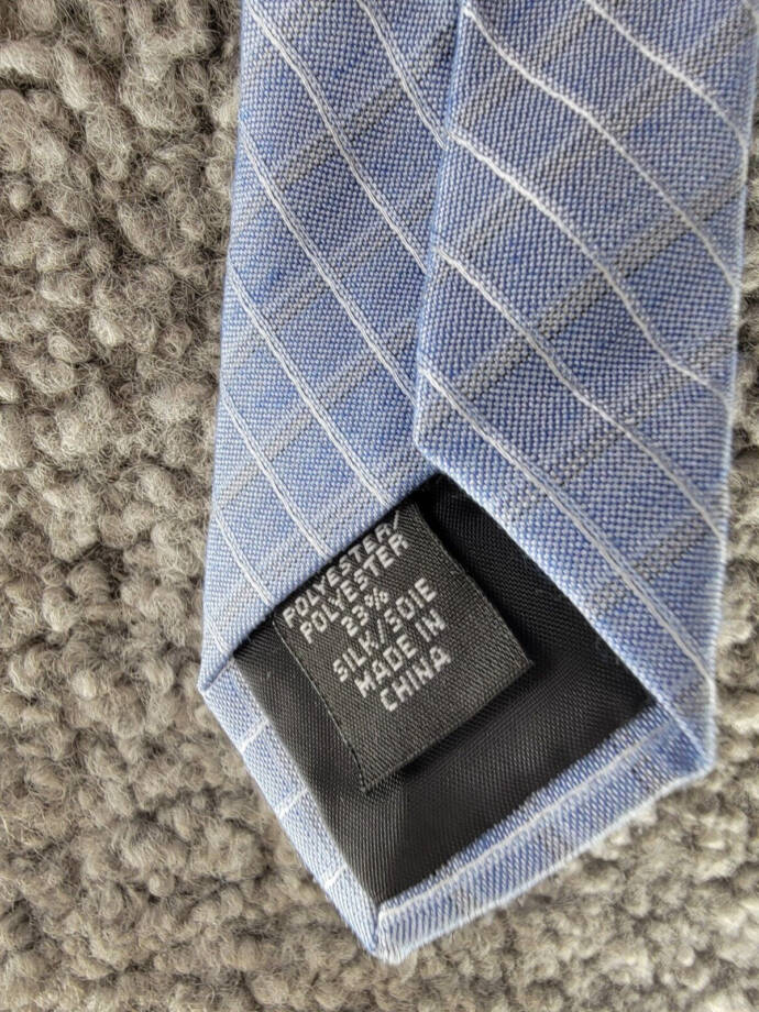 Calvin Klein Silk Blend Heather Grid Tie Men's One Size Light Blue Adjustable