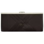 I.N.C. International Concepts Kelsie Clutch Women Black/Silver Tab-Frame Closure