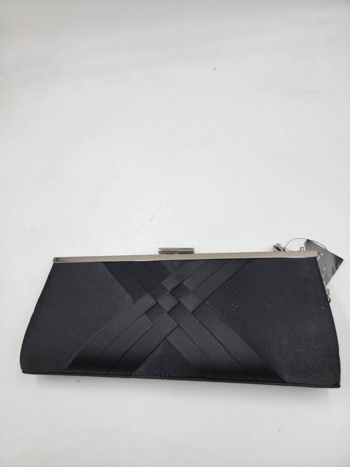 I.N.C. International Concepts Kelsie Clutch Women Black/Silver Tab-Frame Closure