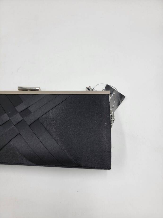 I.N.C. International Concepts Kelsie Clutch Women Black/Silver Tab-Frame Closure