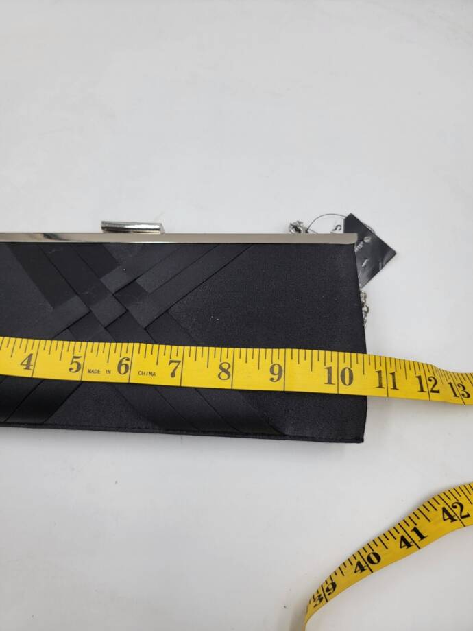 I.N.C. International Concepts Kelsie Clutch Women Black/Silver Tab-Frame Closure