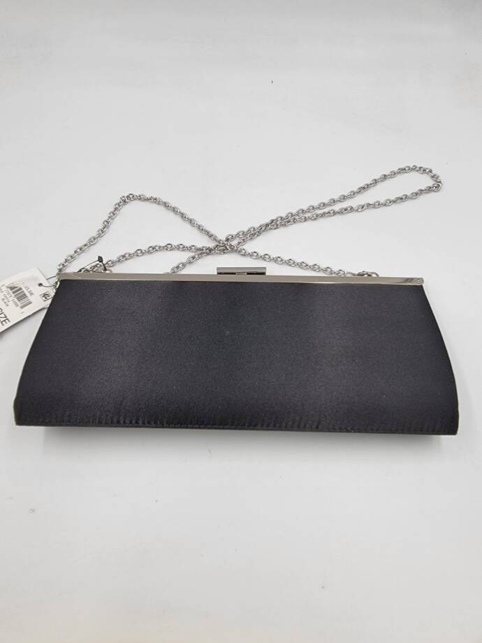 I.N.C. International Concepts Kelsie Clutch Women Black/Silver Tab-Frame Closure