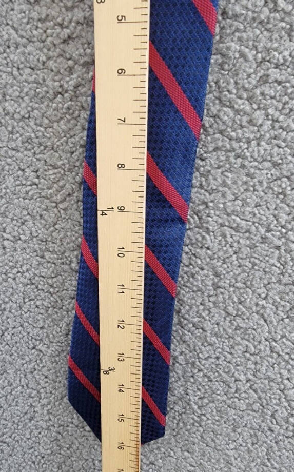 Tommy Hilfiger Textured Colored Stripe Tie Men's One Size Red/Navy Pointed Style