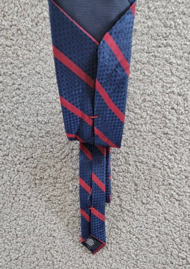 Tommy Hilfiger Textured Colored Stripe Tie Men's One Size Red/Navy Pointed Style
