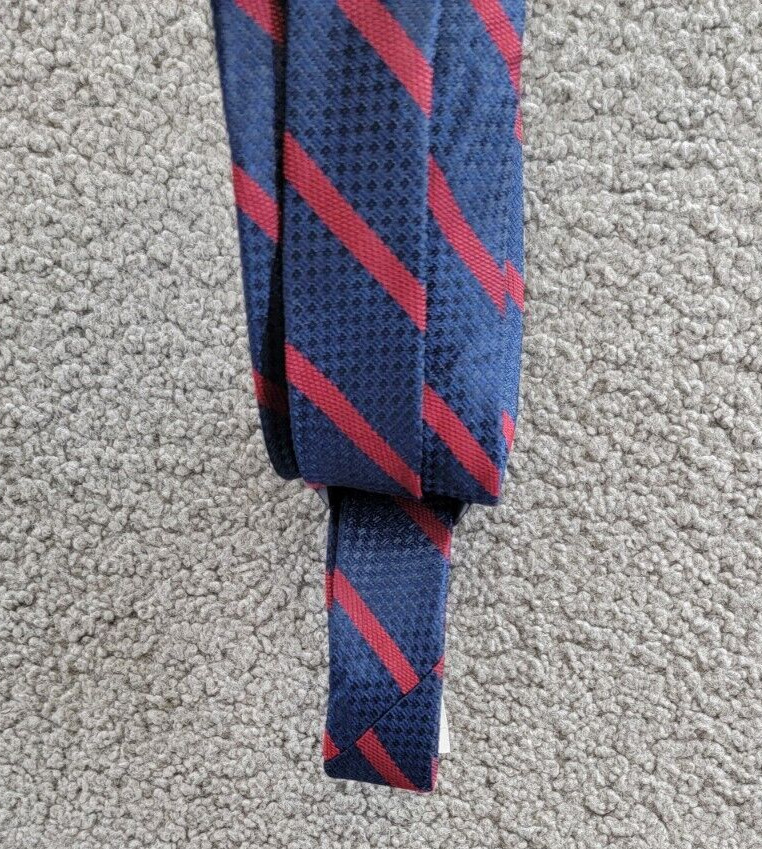 Tommy Hilfiger Textured Colored Stripe Tie Men's One Size Red/Navy Pointed Style