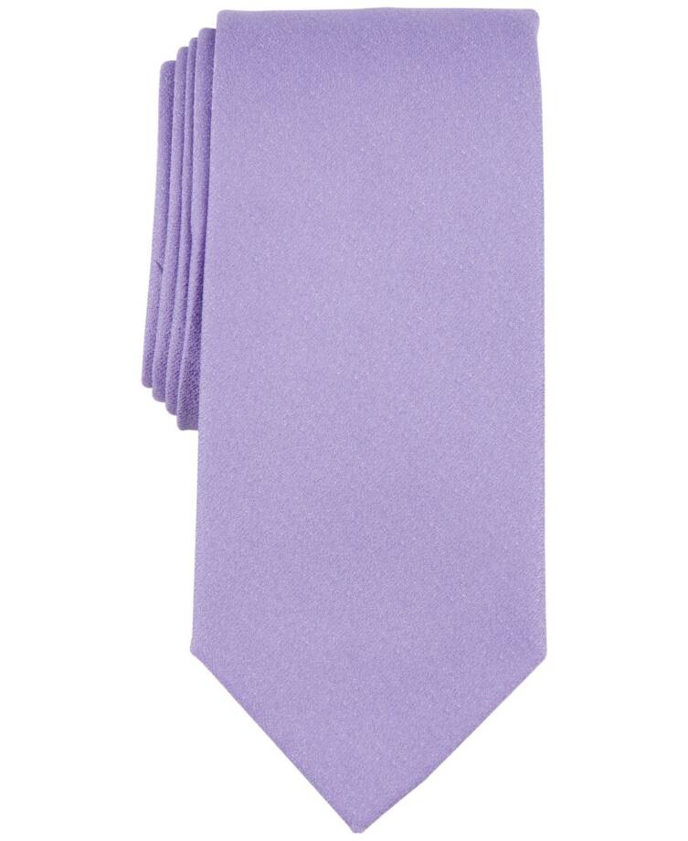 Michael Kors Bronson Solid Silk Blend Tie Men One Size Lilac Pointed Style