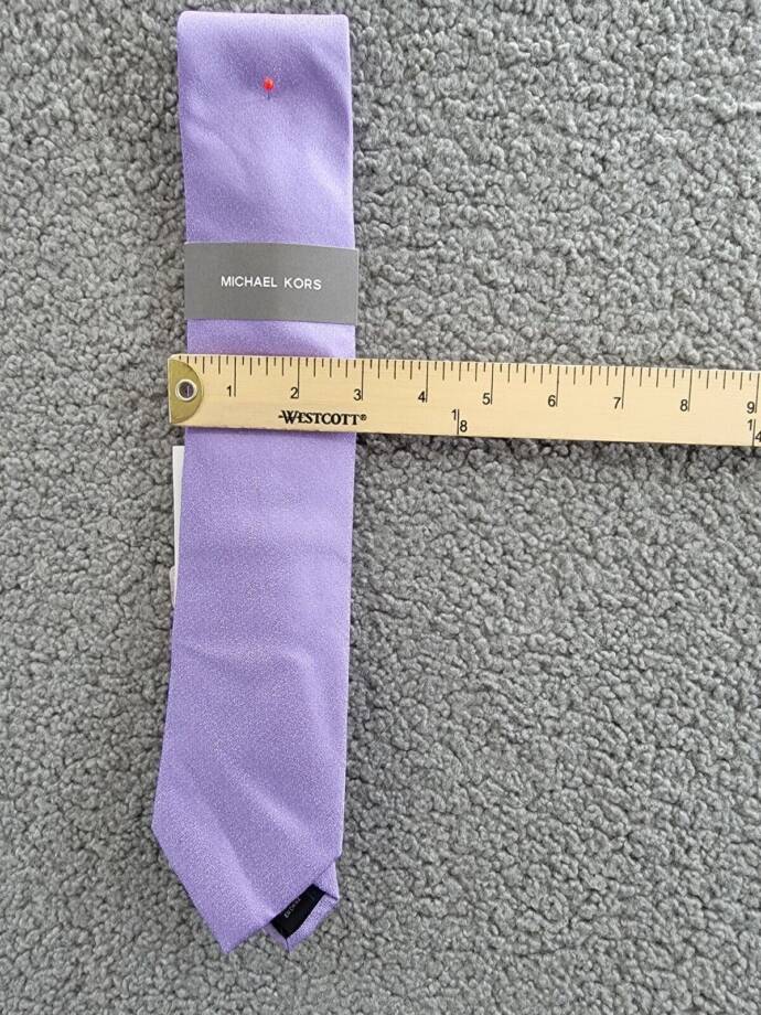 Michael Kors Bronson Solid Silk Blend Tie Men One Size Lilac Pointed Style