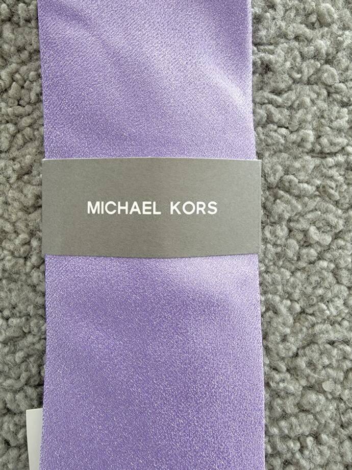 Michael Kors Bronson Solid Silk Blend Tie Men One Size Lilac Pointed Style