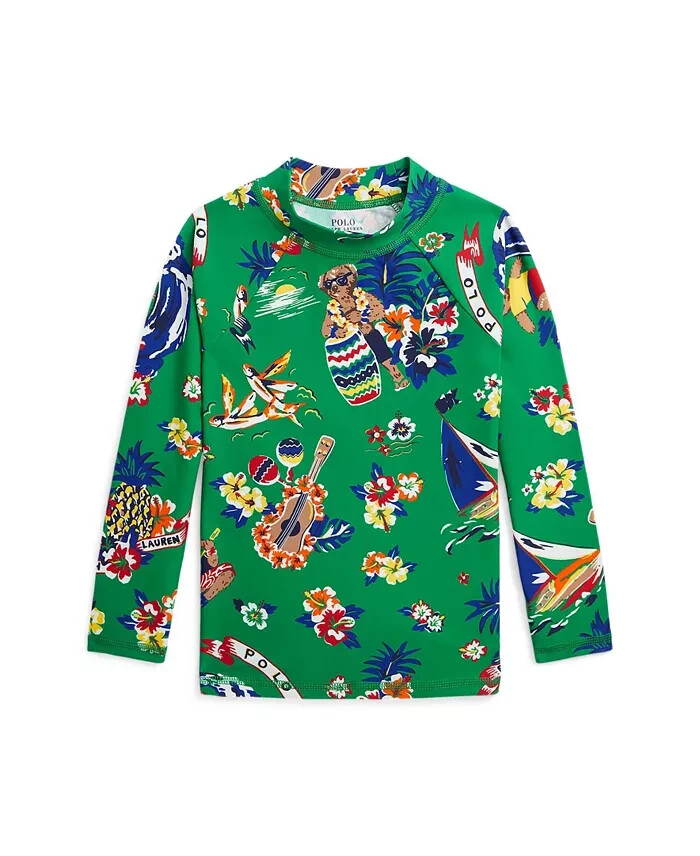 Polo Ralph Lauren Polo Bear Performance Rash Guard Little Boy's 4 Multicolor L/S
