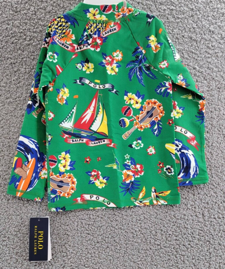 Polo Ralph Lauren Polo Bear Performance Rash Guard Little Boy's 4 Multicolor L/S