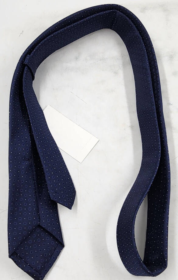 The Men's Store at Bloomingdales Silk Blend Circular Medallion Skinny Tie 6 Navy