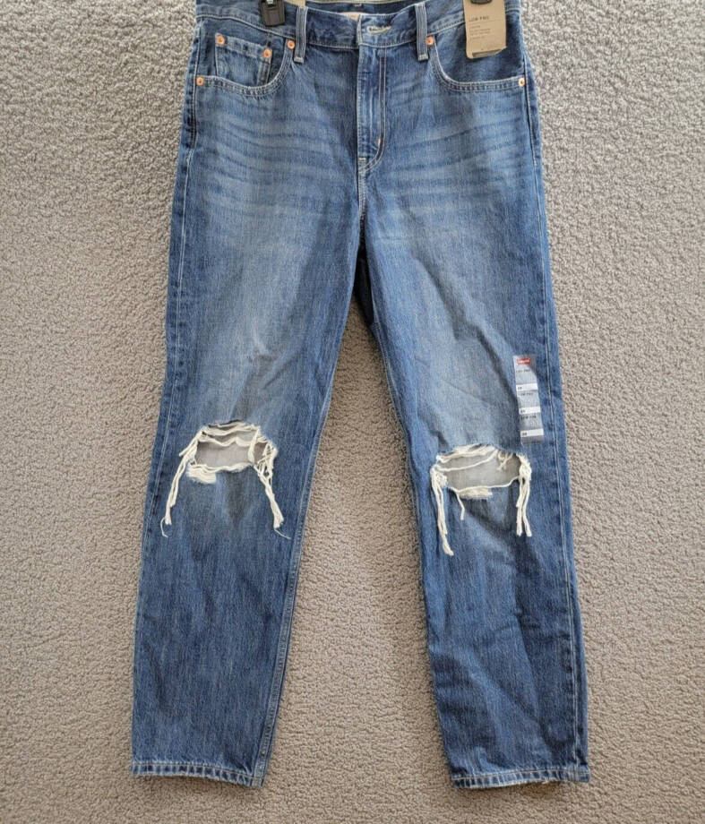 Levi's Premium Low Pro Straight Jeans Women's 29 Breathe Out Button Zip Closure