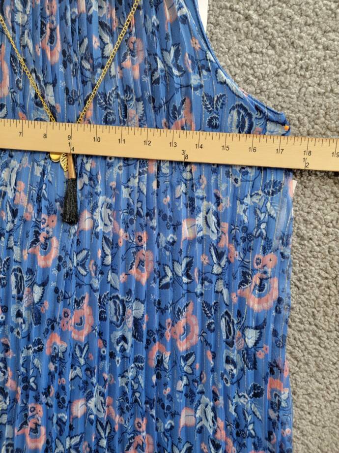 Rare Editions Sleeveless Pleated Chiffon Dress Big Girls 12 Multi Back Button~