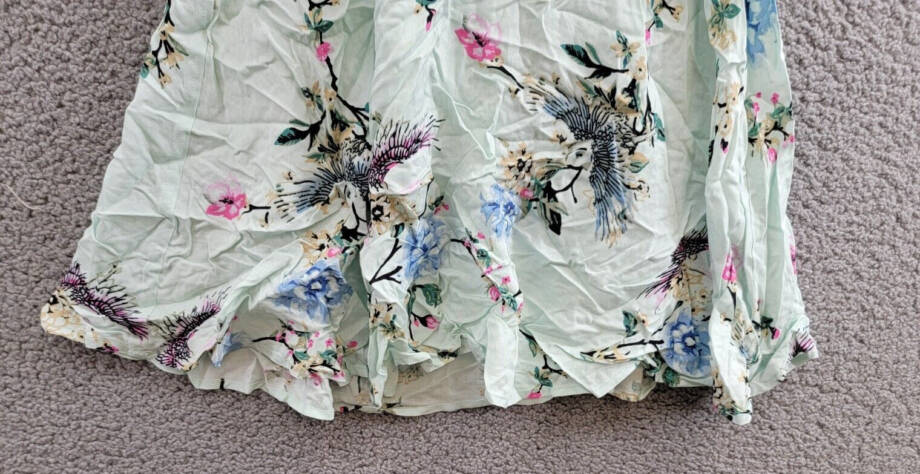 One Hart Flutter-Sleeve Fit & Flare Dress Juniors' XS Opal Blue Floral Side Zip